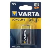 Батарейка алкалиновая Varta LongLife, 6LR61-1BL, 9В, крона, блистер, 1 шт