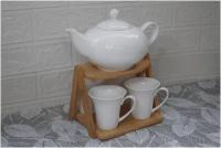 Фарфоровый сервиз Чайный сервиз Набор чайный JEWEL Фиона 5 предметов на подставке (фарфор)