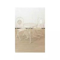 Комплект кованой садовой мебели ЛИЛЛИ (стол и два стула), белый