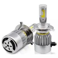 H4 лампа светодиодная для авто 2шт. LED C6 (ярче ксенона) 12/24V 6000K 3800Lm / LED лампа для машины / светодиодная лампа для авто / замена ксенона LED