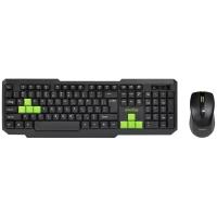 Набор Smartbuy клавиатура + мышь ONE 230346AG-KN,черно-зеленый, беспроводной