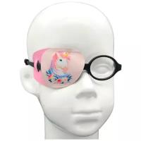 Окклюдер на очки eyeOK "Единорог с розами", размер S, для закрытия правого глаза, анатомический