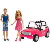 Игровой набор с куклами Барби c Кеном в джипе Barbie CJD12