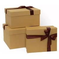 РутаУпак/Комплект подарочных коробок «3в1» Песочно-бежевый