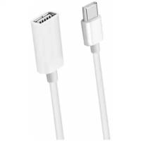 Переходник GSMIN A80 USB 2.0 OTG - USB Type-C (15 см) (Белый)