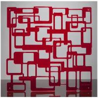 Комплект декоративных панелей из 4 шт. Jilda, коллекция "Лабиринт", 29х29 cм, материал полистирол, цвет - красный
