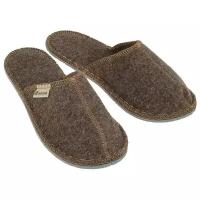 Тапочки Burunduk из войлока закрытые серые "Оптима", унисекс, серый, 23 (размер обуви 37)