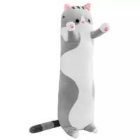 Мягкая игрушка-подушка "Обнимашки от котейки", кот-батон 70 см, серый кот
