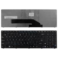 Клавиатура для ноутбука Asus K50, K51, K60, K70, P50, X5, X70 Series. Плоский Enter. Черная, с черной рамкой. PN: MP-07G73RU-5283, V090562BK1.