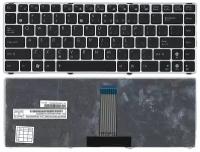Клавиатура для ноутбука Asus Eee PC 1215B, русская, черная, с серебристой рамкой