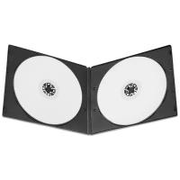 Коробка DVD half box для 2 дисков, 7мм черная горизонтальная
