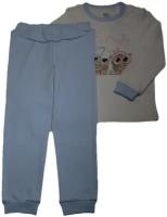 Пижама Белый Слон, брюки, размер 110/116, бежевый, голубой