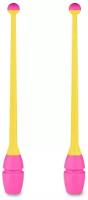 Булавы для художественной гимнастики вставляющиеся INDIGO (пластик,каучук) IN019 Желто-розовый 45 см