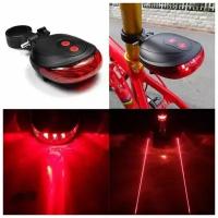 Задний фонарь для велосипеда с лазерной дорожкой (красная подсветка (красный лазер))