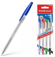 Набор ручек шариковых 4 цвета R-301 Classic Stick, узел 1.0 мм, чернила: синие, чёрные, красные, зелёные, длина линии письма 2000 метров, европодвес