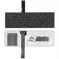 Клавиатура для ноутбука Asus K55VD, русская, черная, плоский Enter