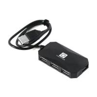 Разветвитель USB 5Bites HB24-207BK хаб - концентратор 4 порта USB2.0,кабель 0.6м чёрный