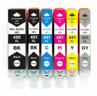 Комплект картриджей InkMaster PGI-450/CLI-451 XL увеличенной емкости, 6 цветов, для принтеров Canon PIXMA-MX924, MG5440, 5540, 5640, 6340, 6440, 6640, 7140, 7540, iX6840, iP7240, 8740, совместимые