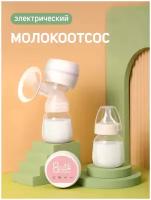 Электрический молокоотсос для сцеживания молока. Компактный, беспроводной, белого цвета