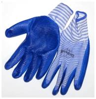 Перчатки нейлоновые с двойным нитриловым покрытием, синие матрос