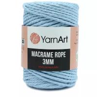 Пряжа YarnArt 'Macrame Rope 3мм' 250гр 63м (60% хлопок, 40% вискоза и полиэстер) (760 небесно-голубой), 4 мотка