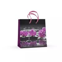 Пакет квадратный MS (16.5x16.5x9.2 см) "орхидеи" матовая ламинация. 1 ВИД, Арт. 2-106/5