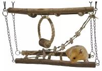 Игрушка для грызунов деревянная Rosewood "Подвесной мост", коричневая, 10х28x20см (Великобритания)