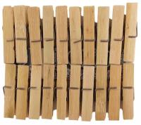 Прищепки для белья из натурального бамбука 20 штук в наборе размер 6*2 см