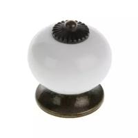 Ручка кнопка Ceramics 003, керамическая, белая