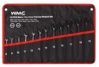 Набор комбинированных ключей WMC TOOLS 8-19мм 12 предметов на полотне