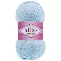 Пряжа для вязания Alize 'Cotton gold' (55% хлопок,45%акрил)ТУ (513 Кристально-синий), 5 мотков