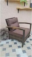 Кресло Венеция, плетеное из искусственного ротанга орех градиент с подушками