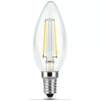 Лампа светодиодная gauss, LED Filament Candle Dimmable 103801205-D E14, C35, 5Вт, 4100К