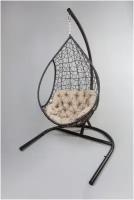 Кресло подвесное "флорес" с опорой (цвет: коричневый/бежевый)