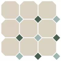 Плитка Top Cer Octagon Гранит керамический 4416 OCT13+18-A White 16/Turquoise 13 + Green 18 Dots 30x30 см