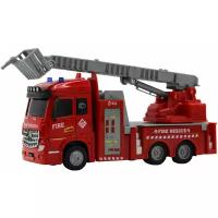Пожарная машина с выдвижной лестницей, кабина die-cast, инерционный механизм, свет, звук, 1:43 Funky toys FT61079