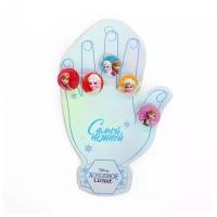 Кольца для девочек на голографической подложке Disney Холодное Сердце "Самой нежной", набор детской бижутерии, 5 шт