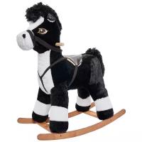 Лошадка качалка CHILDFUN большая для малышей деревянная / Детская мягкая игрушка пони / Лошадь каталка / Подарок ребенку / Конь / Для девочки / Для мальчика