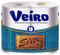 Туалетная бумага Veiro Elite белая трёхслойная