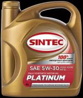Синтетическое моторное масло SINTEC Platinum SAE 5W-30 API SL ACEA A5/B5, 4 л