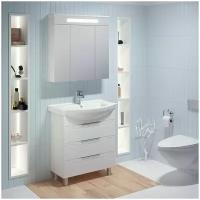 Комплект мебели для ванной Руно Runo Верона 75 с зеркалом Парма 75 белый
