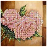 Набор для вышивания Астрея (Глурия)Розовые розы А3 (Бисер: 7 цветов, в комплект не входит!) 25х25см
