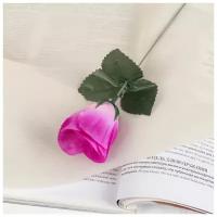 Цветы искусственные "Роза" 23 см, сиреневая