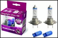 Лампы TUNGSRAM H7 12V- 55+90% Megalight Ultra (2шт)+w5w