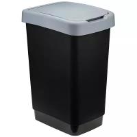 Ведро для мусора Idea Твин 25 л пластик черный/серый 26x33x47 см