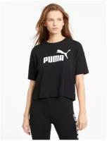 Футболка, PUMA ESS Cropped Logo Tee, Женская, размер XS ; Black