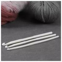 Набор крючков для вязания, d = 4/5/6 мм, 14 см, 3 шт, цвет белый, 3 шт.
