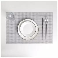 Салфетка кухонная для сервировки стола "Плетение" 45х30 см, цвет серый