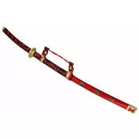 Без ТМ Самурайский меч тачи с ножнами красного цвета с подставкой (100 см)