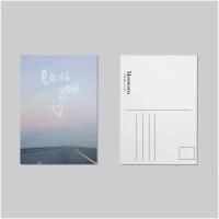 Дизайнерская открытка Meswero (Love you) в комплекте с подарочным крафт-конвертом. Формат А6 10,5*14,8 см